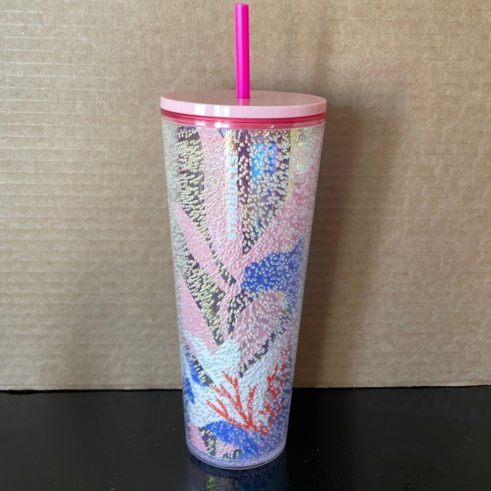 New. Starbucks Summer 2021 Sea Bubbles Coral Under The Sea 24oz Cold Cup Tumbler
